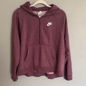 Nike Women's Maroon Half-Zip Hoodie Sweater